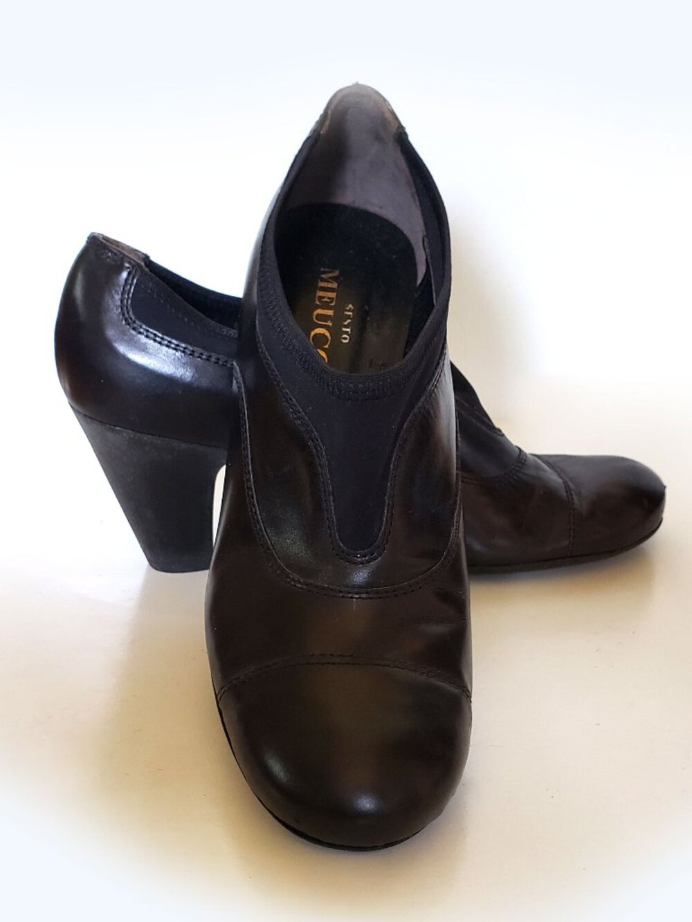 Sesto Meucci Black Leather Shooties Ankle Booties Made in Italy – Size 6M